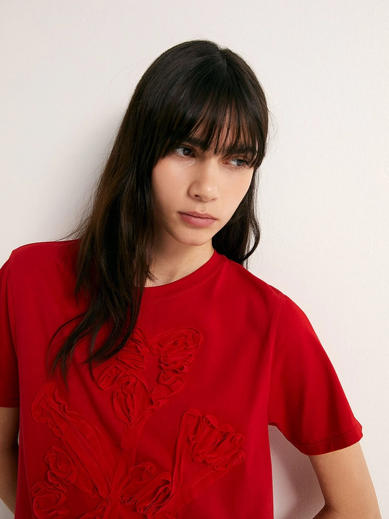 POLERA MUJER SFERA MANGA CORTA APLICACIÓN - 3