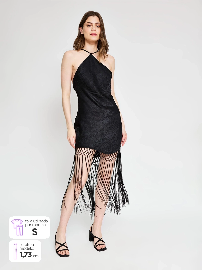 VESTIDO MUJER MARQUIS HALTER FLECOS