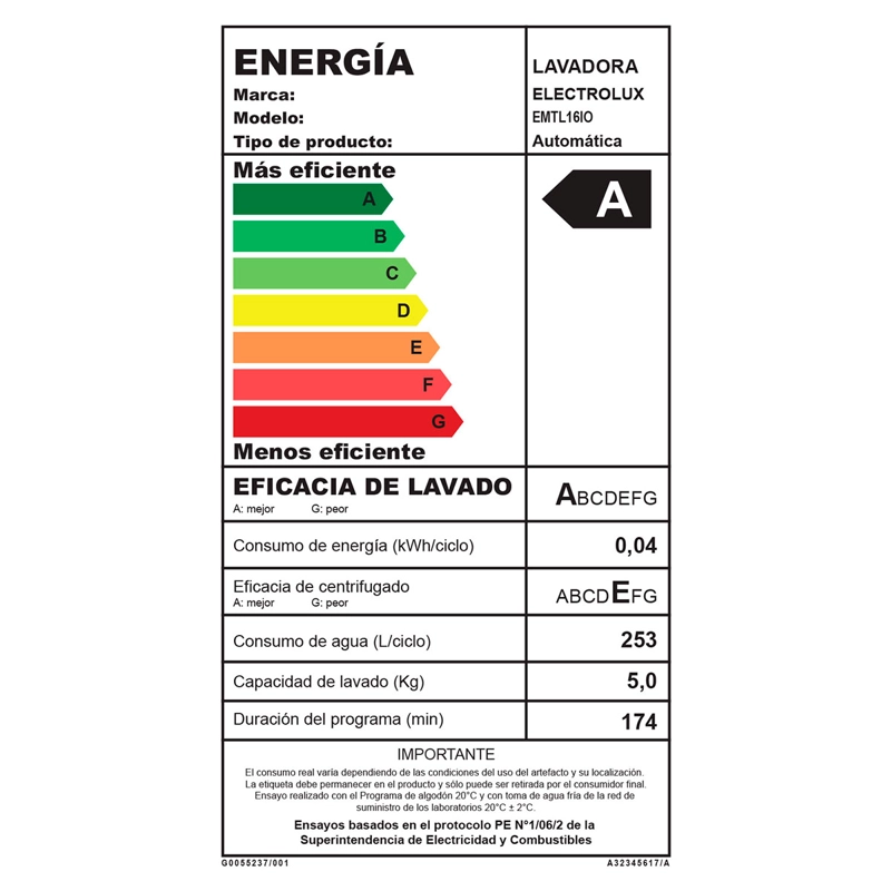 LAVADORA CARGA SUPERIOR ELECTROLUX EMTL16IO 16KG GRAFITO - 16