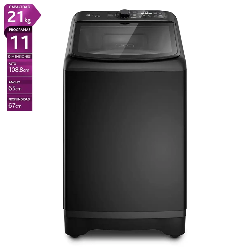 LAVADORA CARGA SUPERIOR ELECTROLUX EMTL21IB 21KG NEGRO - 1
