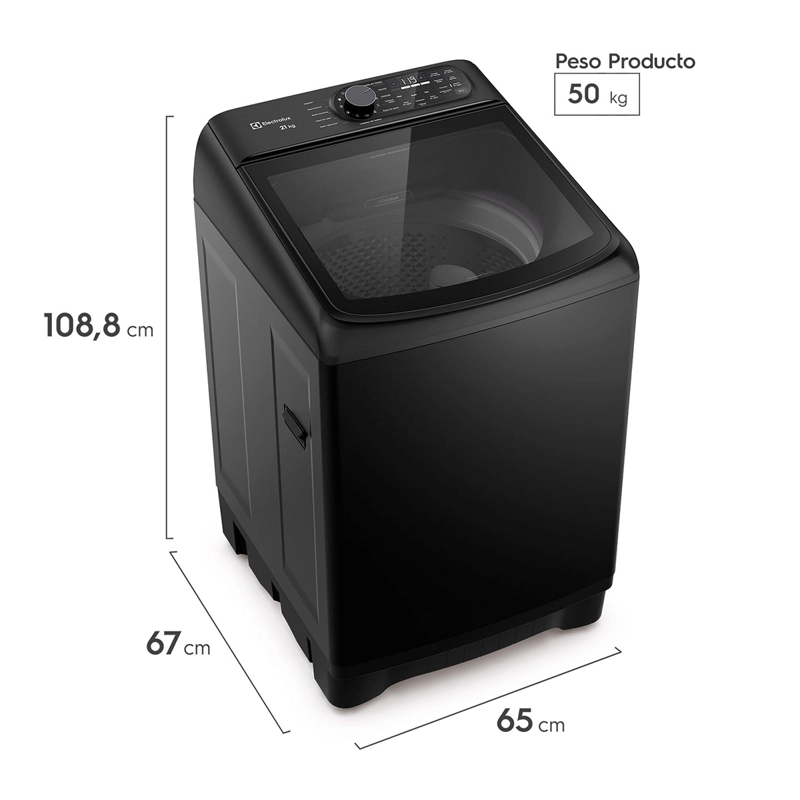 LAVADORA CARGA SUPERIOR ELECTROLUX EMTL21IB 21KG NEGRO - 2