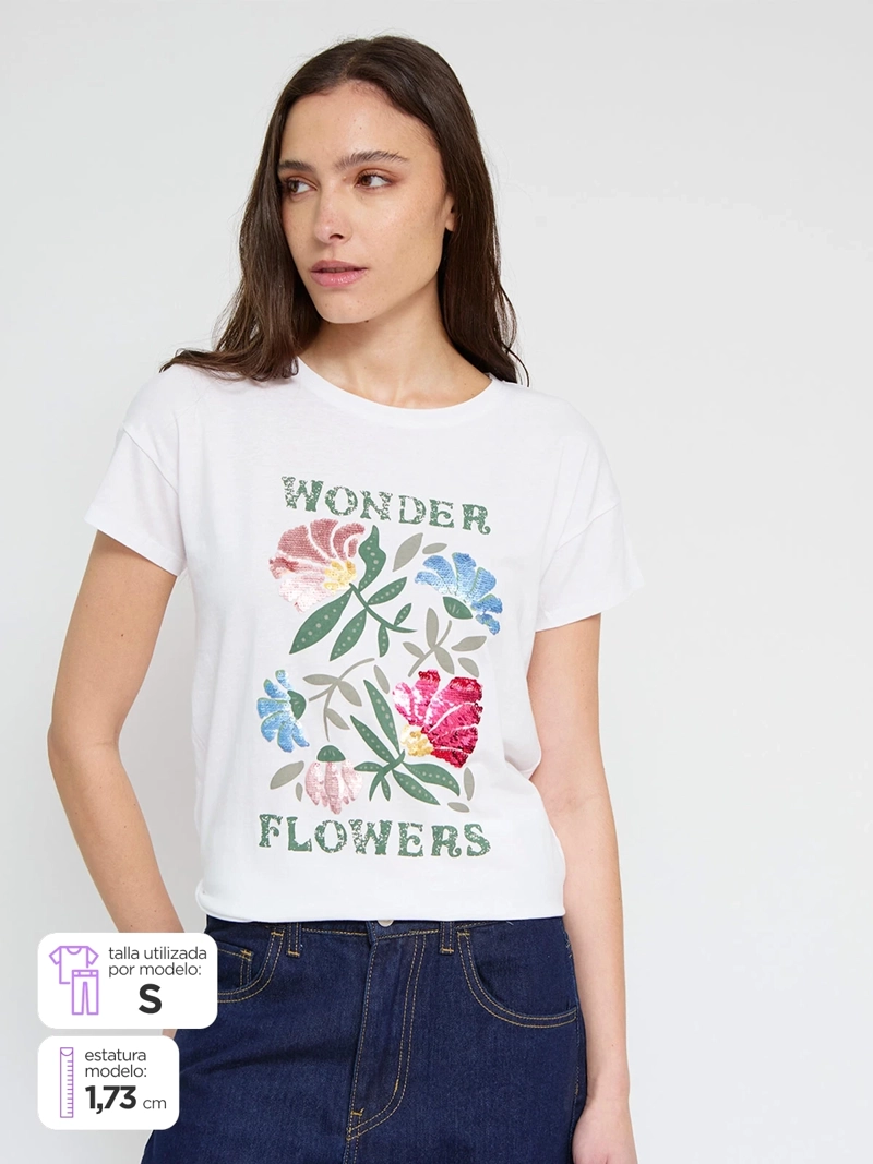 POLERA MUJER SFERA ALGODÓN MANGA CORTA