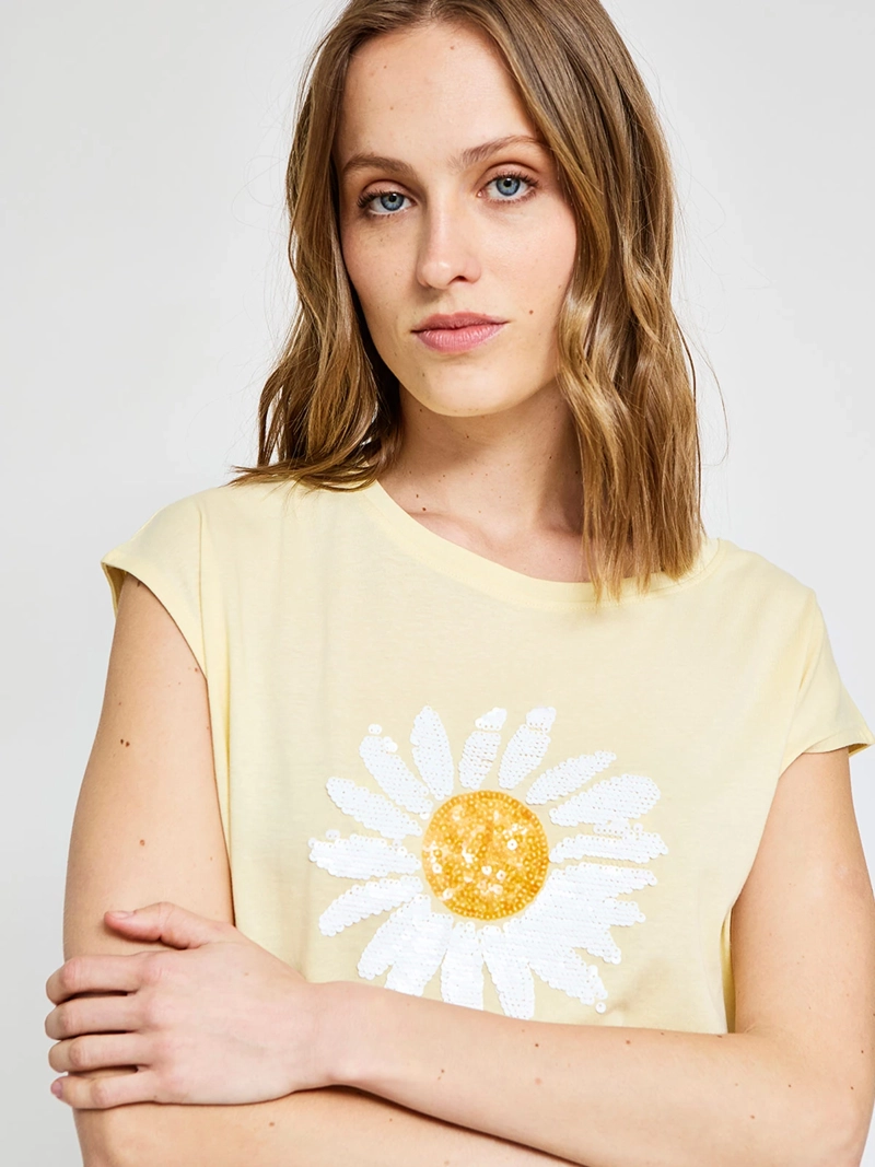 POLERA MUJER SFERA ALGODÓN LENTEJUELAS - 3