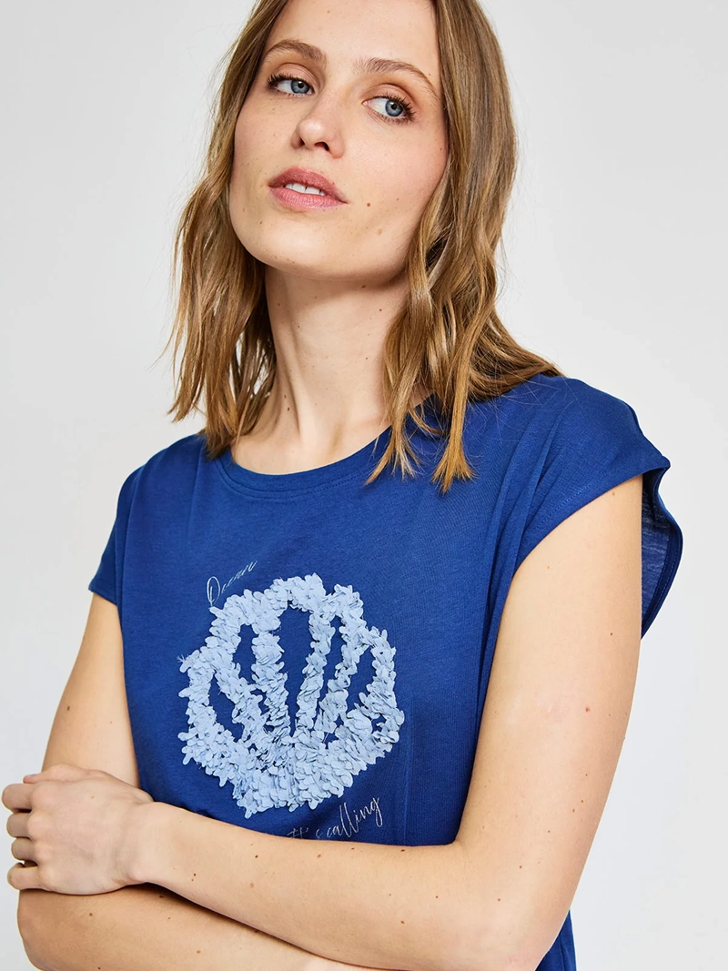 POLERA MUJER SFERA ALGODÓN LENTEJUELAS - 3