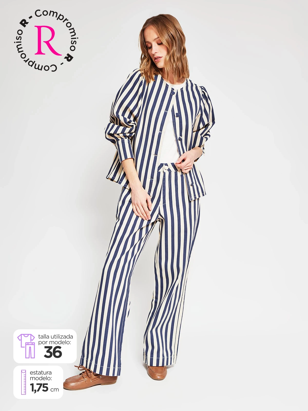 JEANS MUJER MARQUIS - BELÉN SOTO ALGODÓN STRAIGHT RAYAS - 1