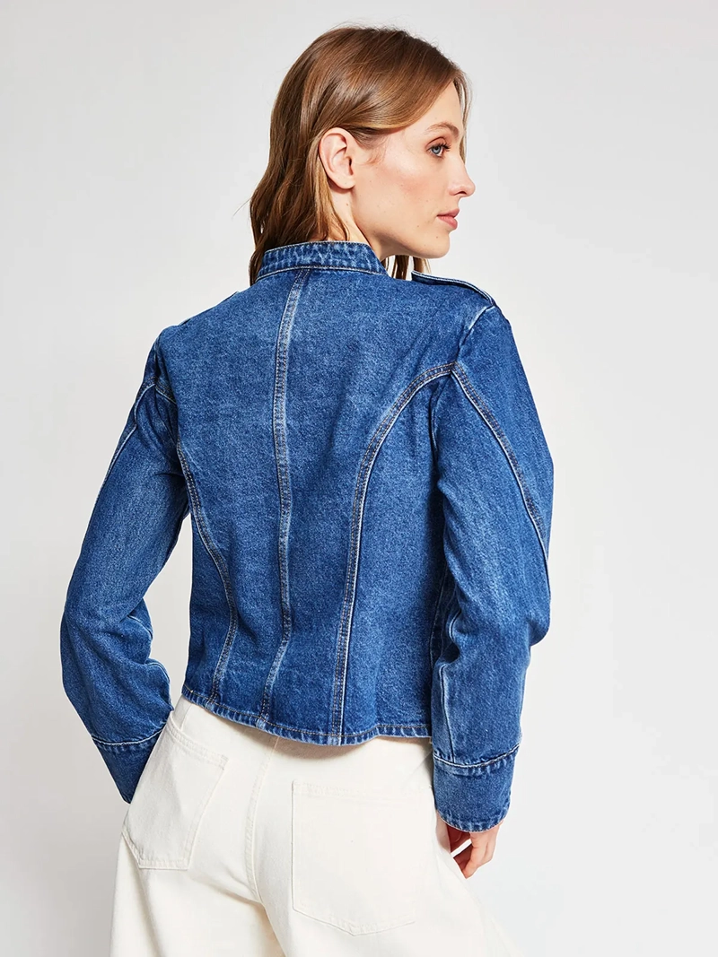 CHAQUETA MUJER MARQUIS ALGODÓN MILITAR DENIM - 4