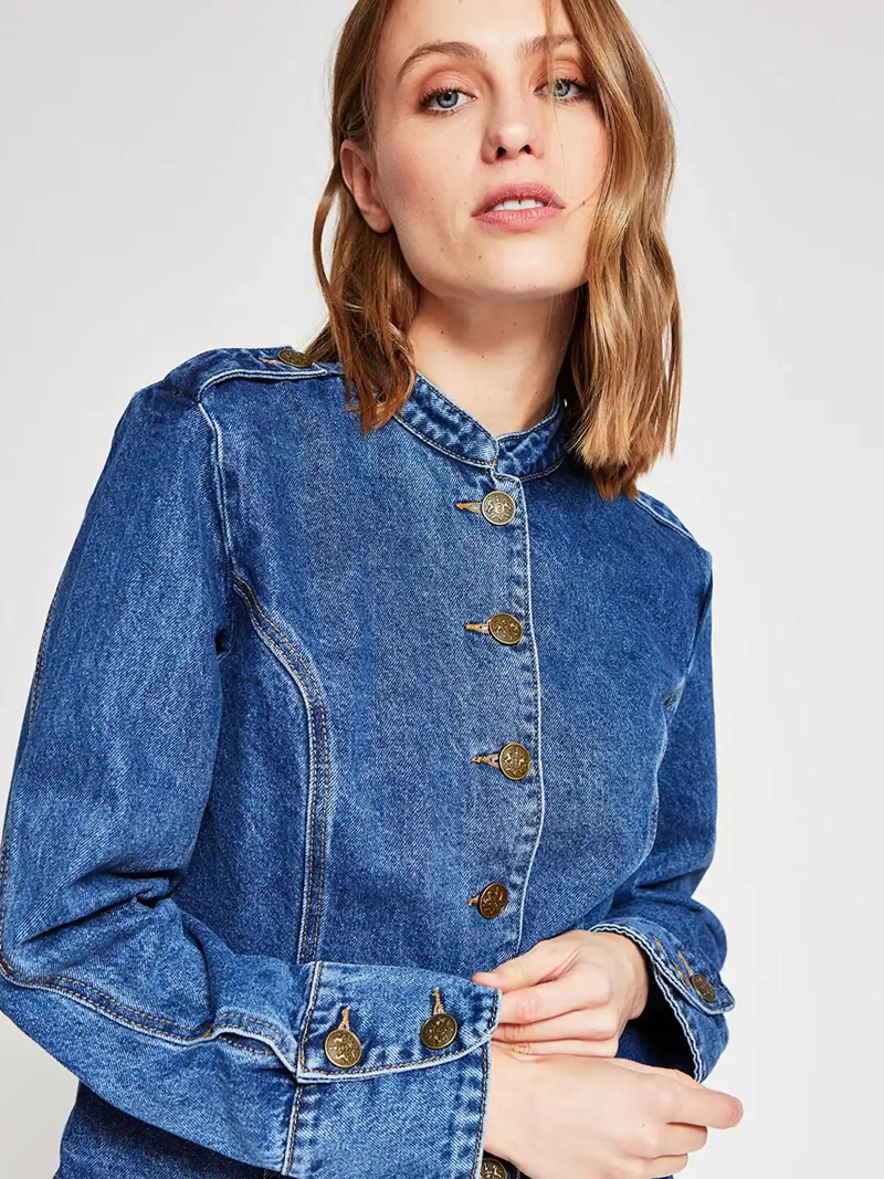 CHAQUETA MUJER MARQUIS ALGODÓN MILITAR DENIM - 5