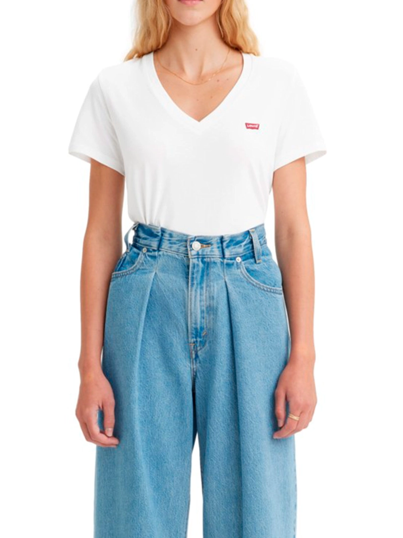 POLERA MUJER LEVI'S ALGODÓN CUELLO EN V MANGA CORTA - 2