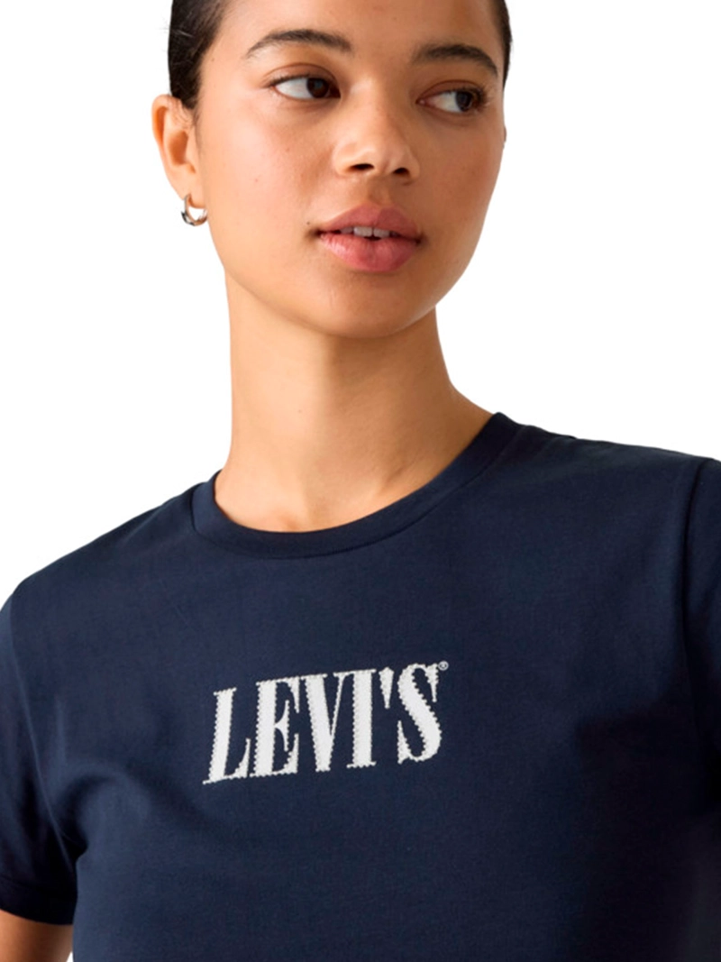 POLERA MUJER LEVI'S ALGODÓN MANGA CORTA THE PERFECT TEE SERIF STUD OUTLINE - 4