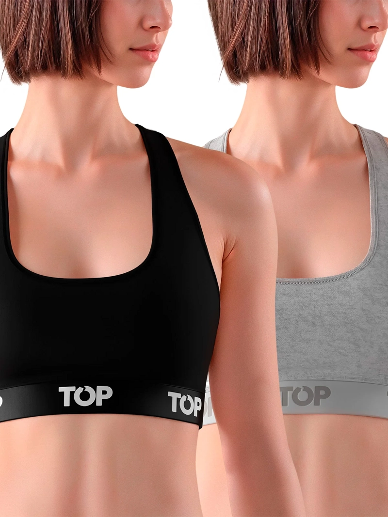 PACK X2 PETO MUJER TOP ALGODÓN