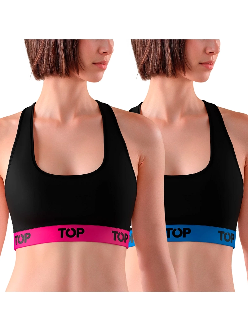 PETO TOP PACK X2 ALGODÓN NEGRO - 1