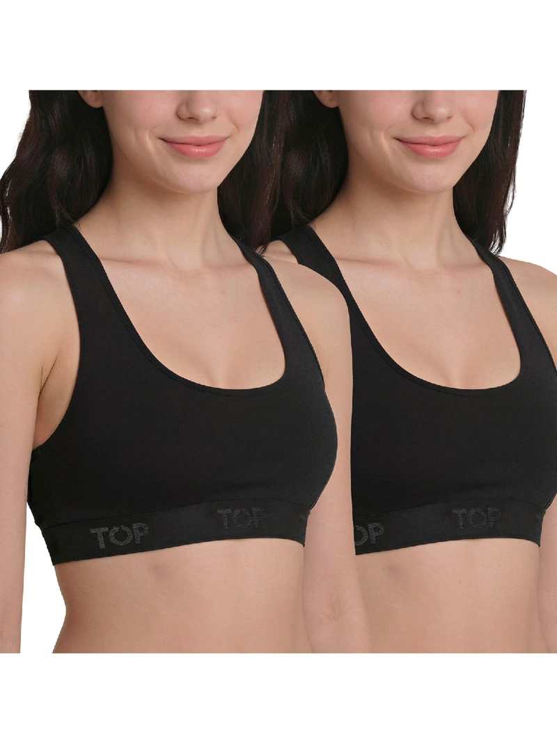 PETO TOP PACK X2 ALGODÓN NEGRO ACOLCHADO - 1