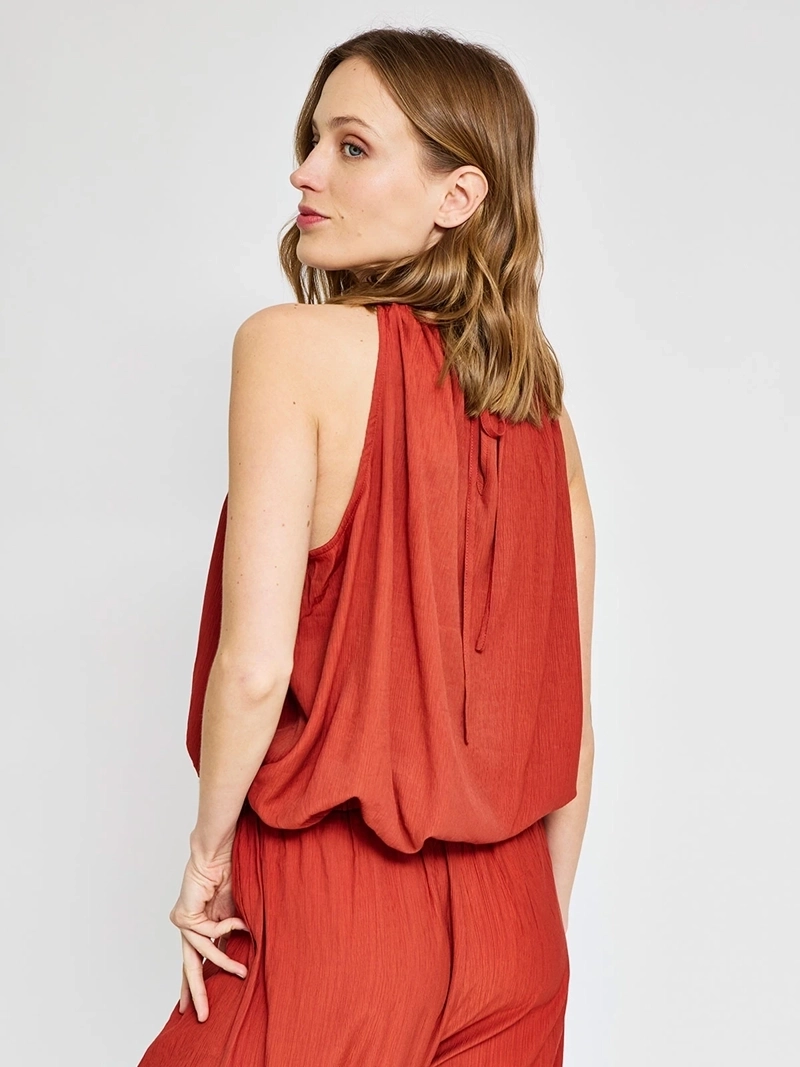 BLUSA MUJER MARQUIS DETALLE PIEDRAS TERRACOTA - 3