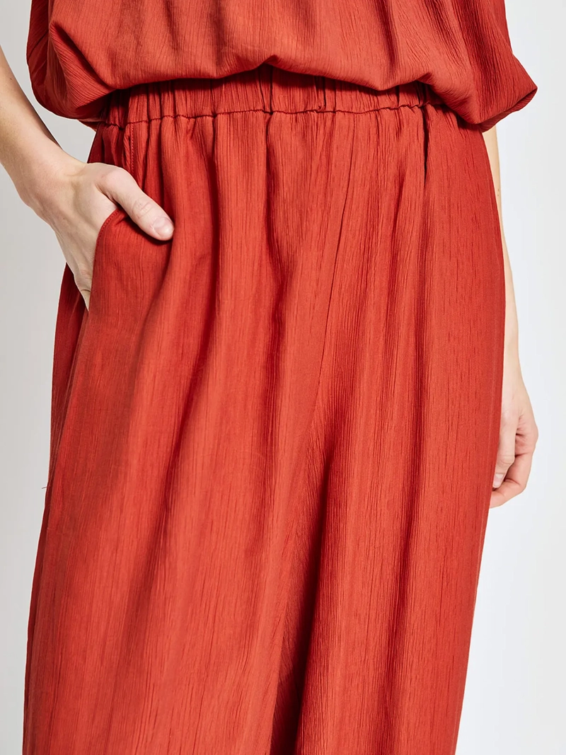 PANTALÓN MUJER MARQUIS BOMBACHO FLUIDO TERRACOTA - 5