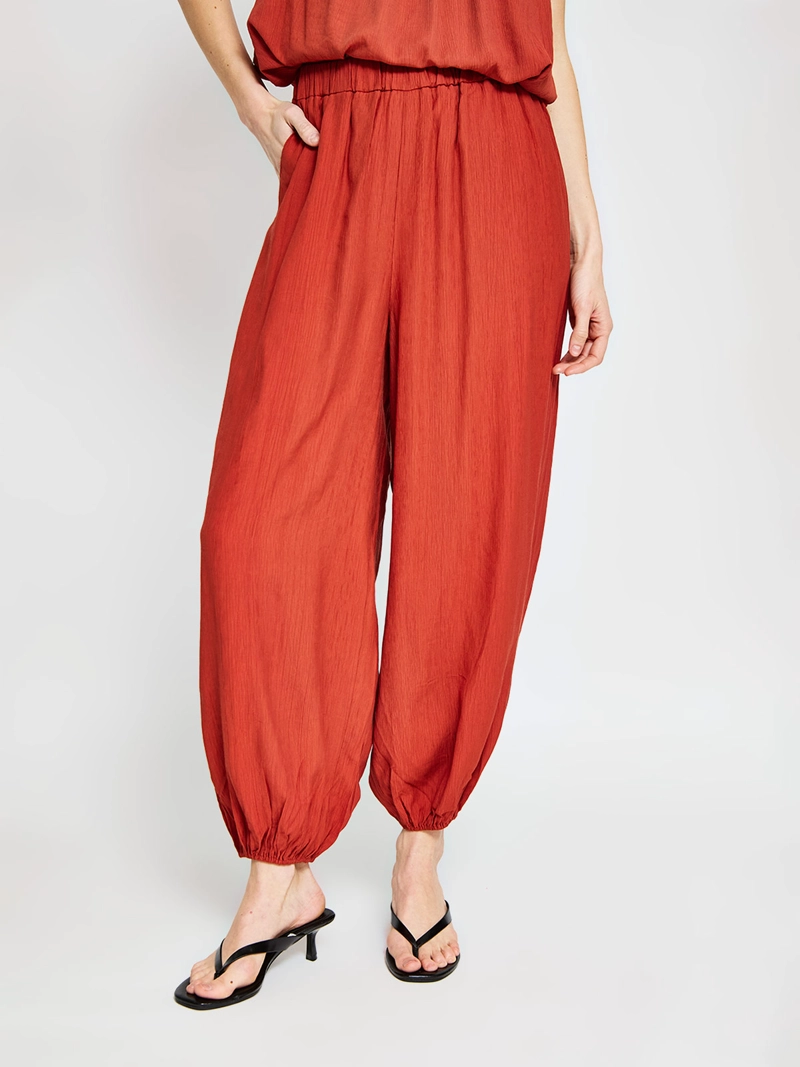 PANTALÓN MUJER MARQUIS BOMBACHO FLUIDO TERRACOTA - 3