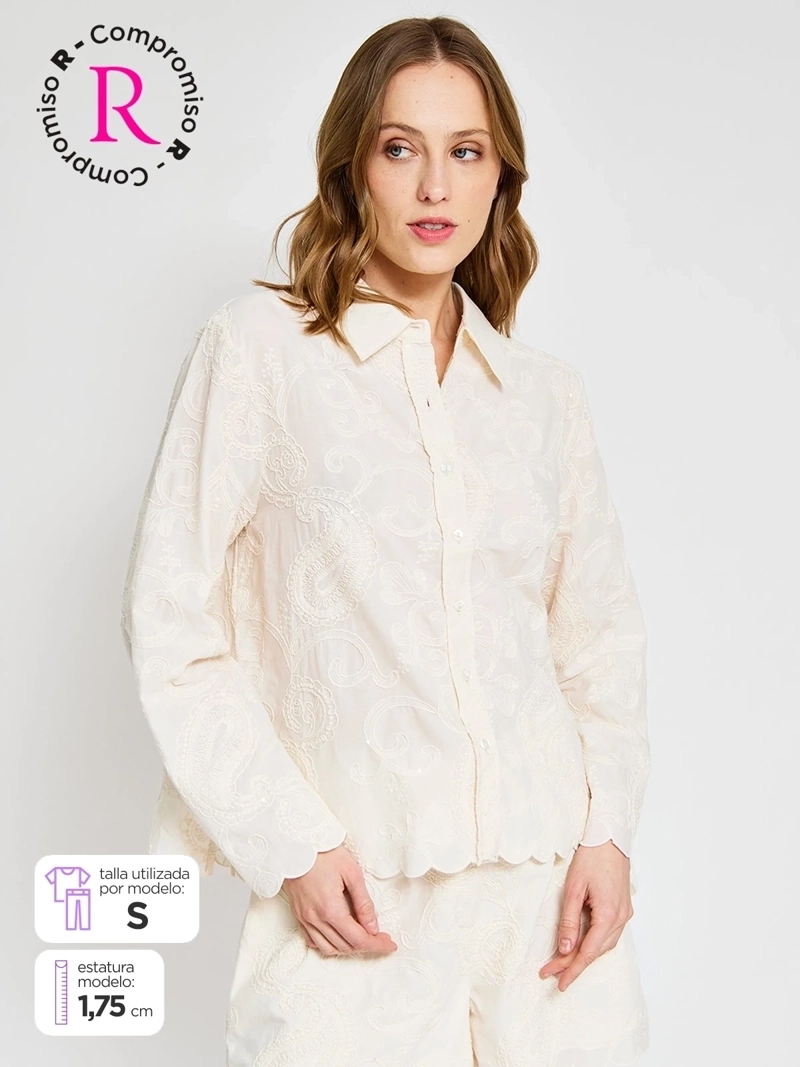 BLUSA MUJER MARQUIS ALGODÓN BORDADA - 2