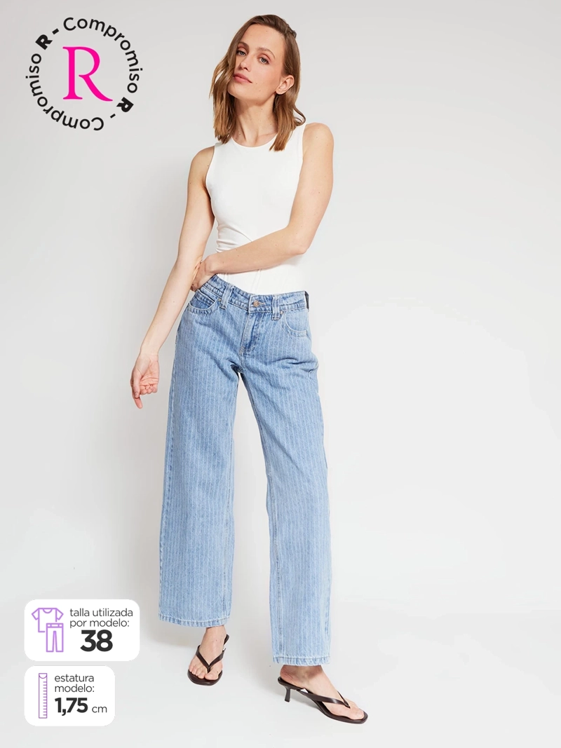 JEANS MUJER INDEX ALGODÓN RAYAS