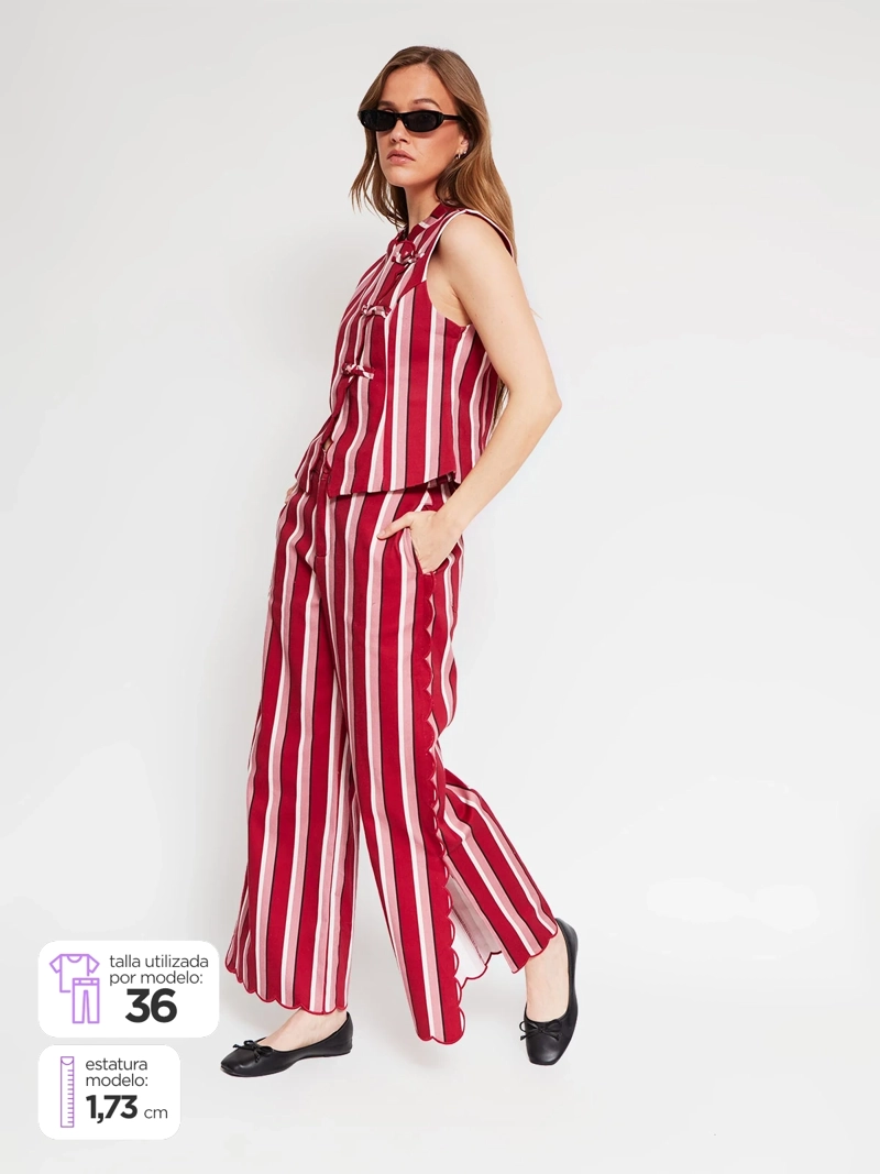 PANTALÓN MUJER MARQUIS ALGODÓN WIDE LEG LISTADO