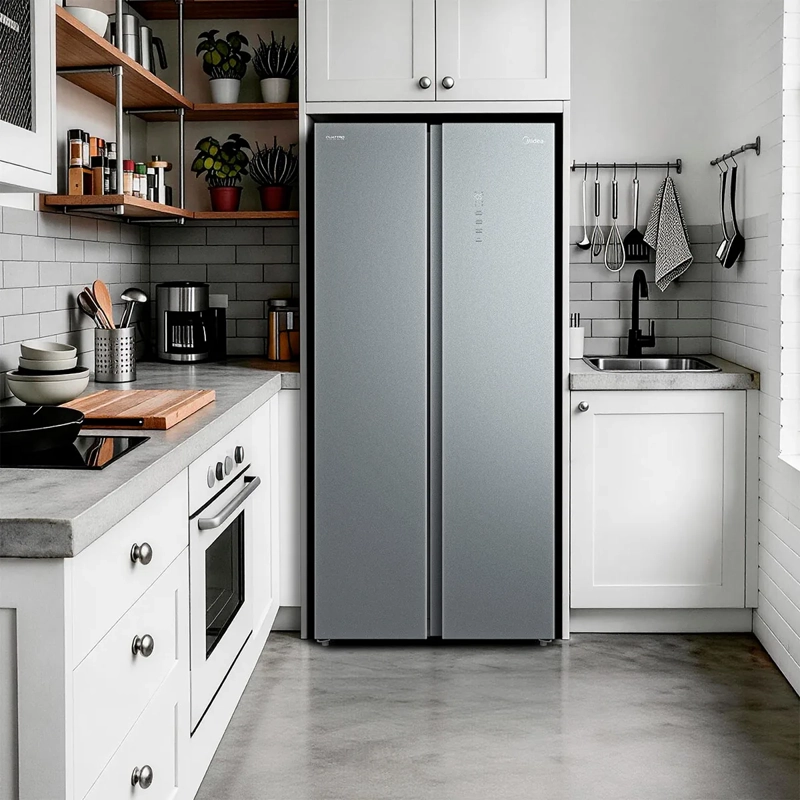 REFRIGERADOR SIDE BY SIDE MIDEA MDRS629FGE50 461L NO FROST PLATA - 13