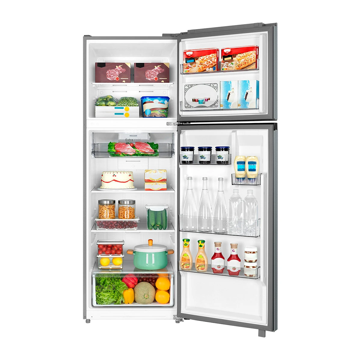 REFRIGERADOR TOP FREEZER MIDEA MDRT533EVE50 379L NO FROST PLATA - 4