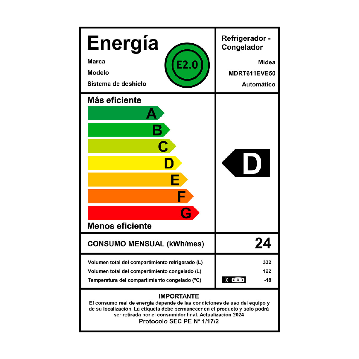 REFRIGERADOR TOP FREEZER MIDEA MDRT611EVE50 454L NO FROST PLATA - 15