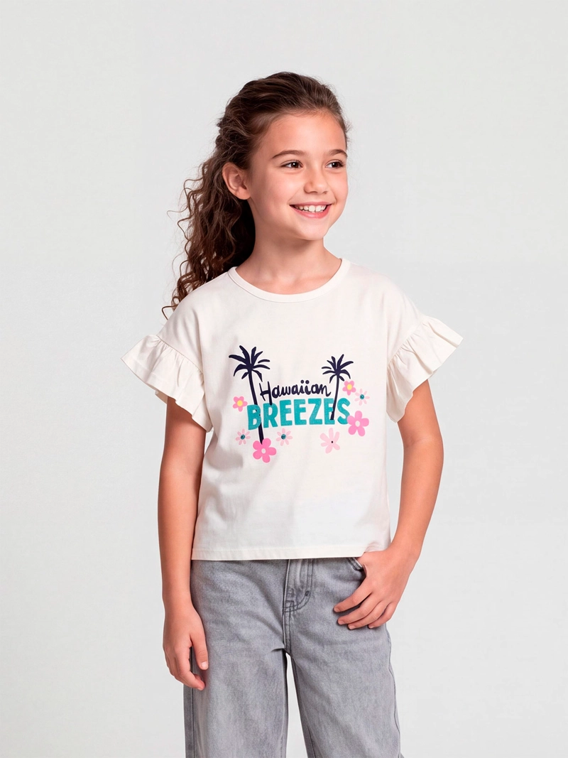 POLERA NIÑA HARVEST MANGA CORTA ADAPTADA CON BROCHES EN LA ESPALDA