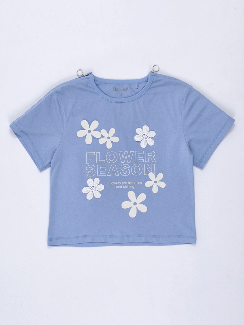 POLERA NIÑA HARVEST MANGA CORTA ADAPTADA CON CIERRES EN EL HOMBRO