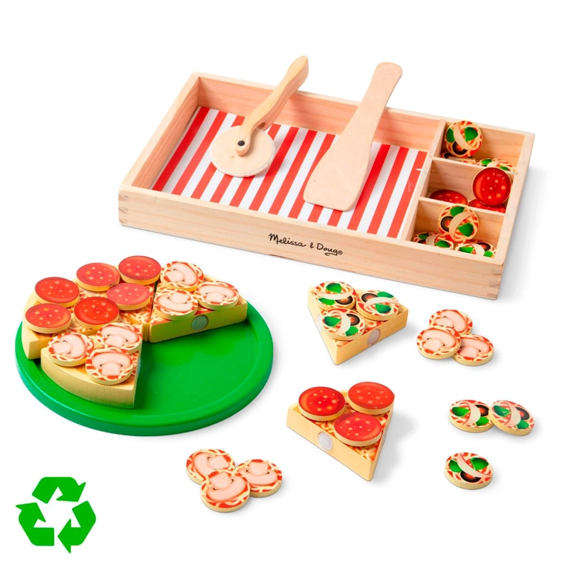 JUGUETE DE COCINA MELISSA & DOUG PIZZA DE MADERA - 1