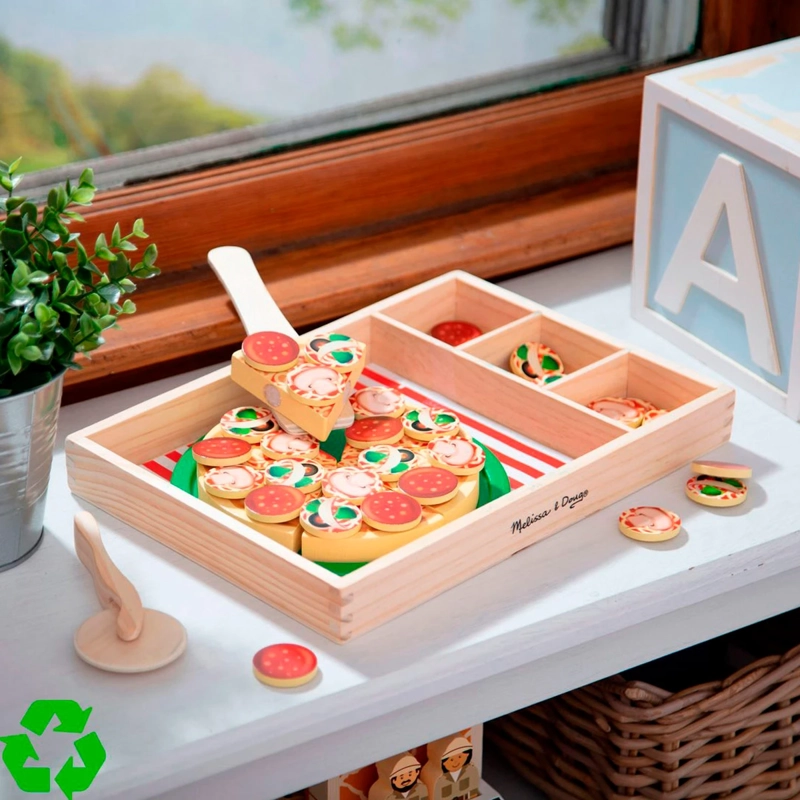 JUGUETE DE COCINA MELISSA & DOUG PIZZA DE MADERA - 4