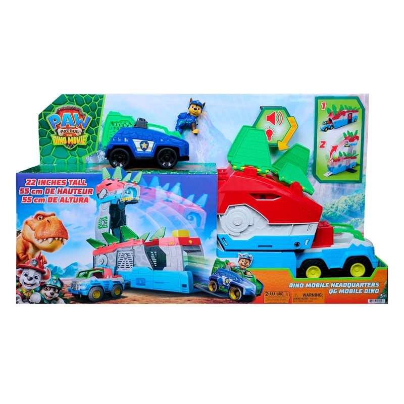 VEHÍCULO DE JUGUETE PAW PATROL MOVIE DINO MOBILE HQ CUARTEL - 5