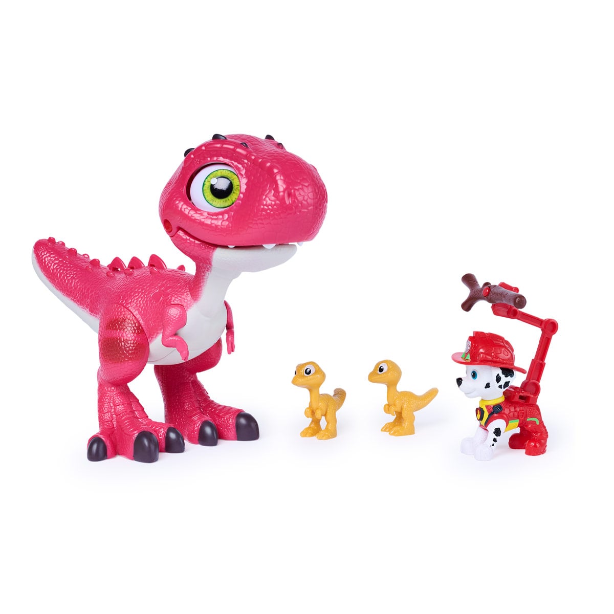 FIGURA DE ACCIÓN PAW PATROL MOVIE DINO RHUBARB Y MARSHALL - 1
