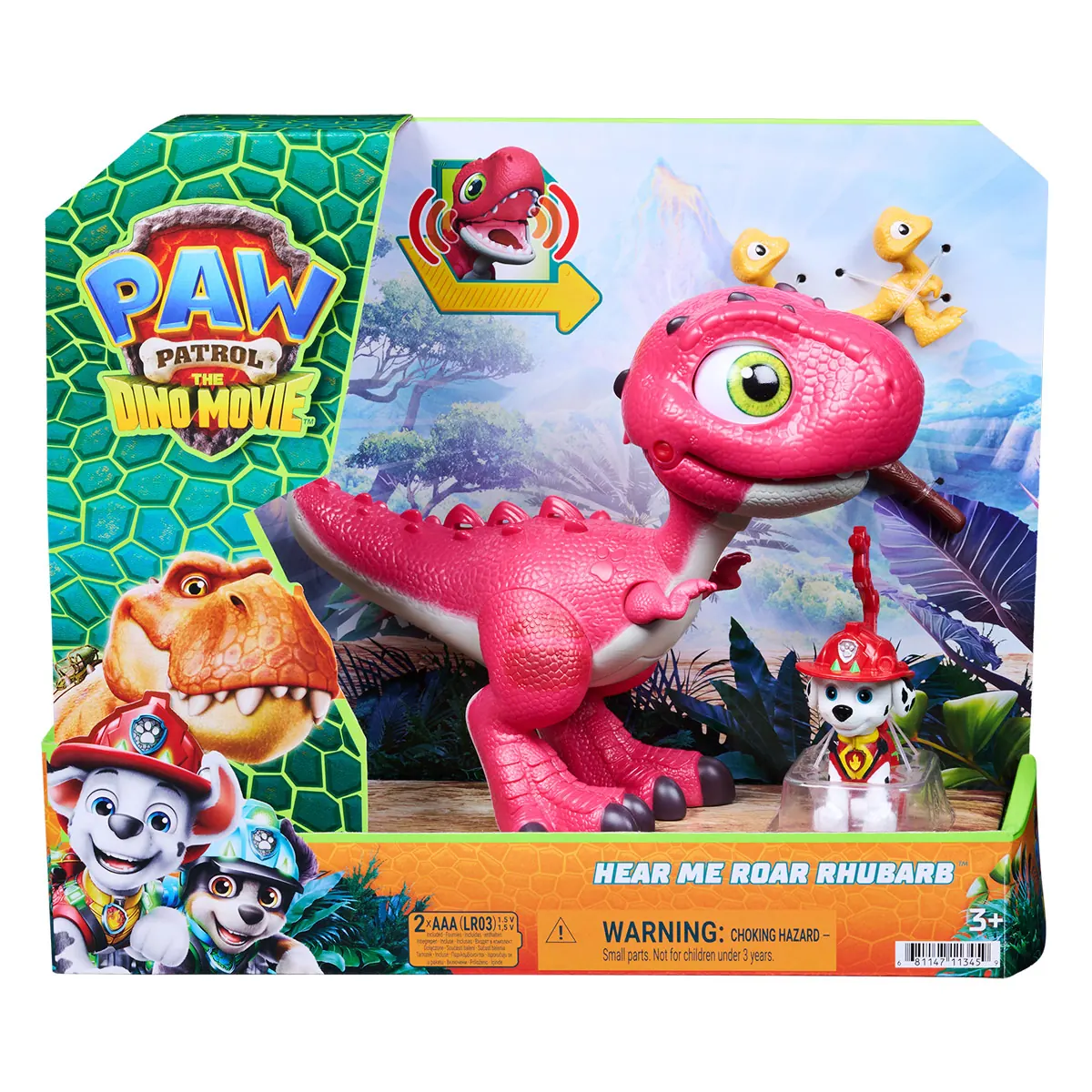 FIGURA DE ACCIÓN PAW PATROL MOVIE DINO RHUBARB Y MARSHALL - 4