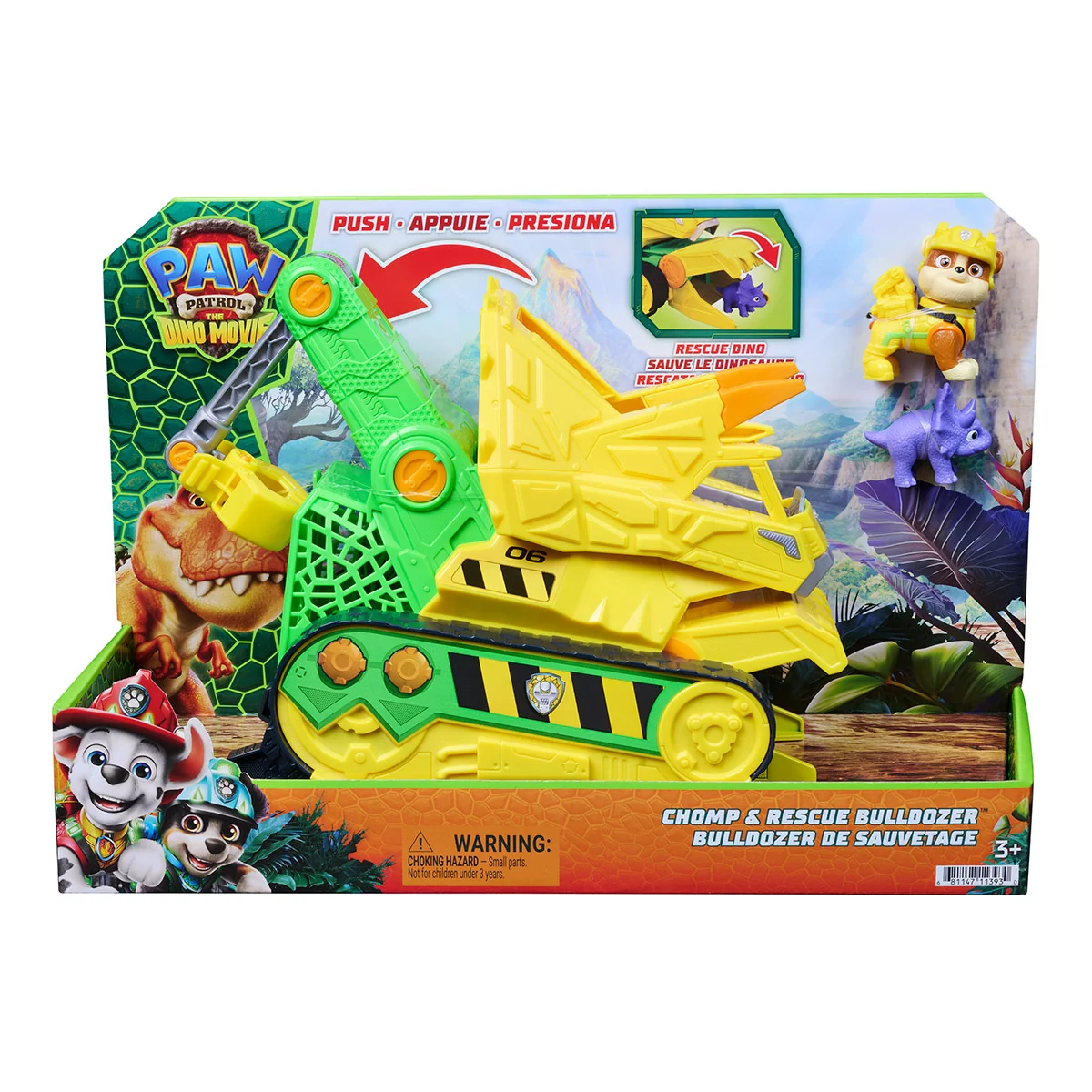 VEHÍCULO DE JUGUETE PAW PATROL MOVIE CHOMP N'RESCUE DINO - 1