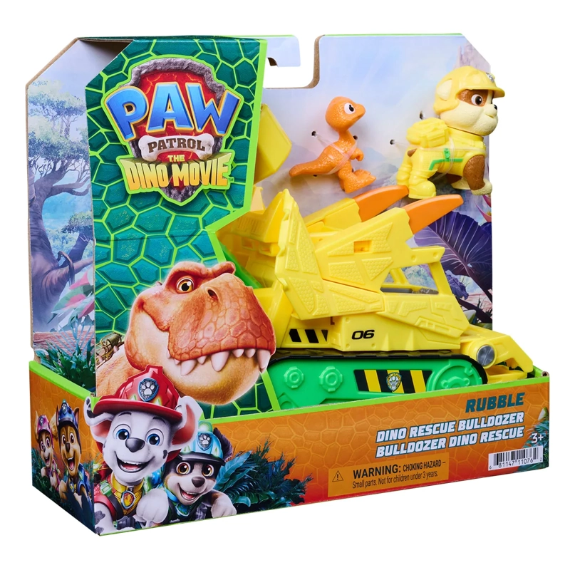 VEHÍCULO DE JUGUETE PAW PATROL RUBBLE DINO RESCUE CON FIGURA - 1