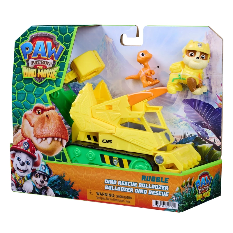 VEHÍCULO DE JUGUETE PAW PATROL RUBBLE DINO RESCUE CON FIGURA - 2