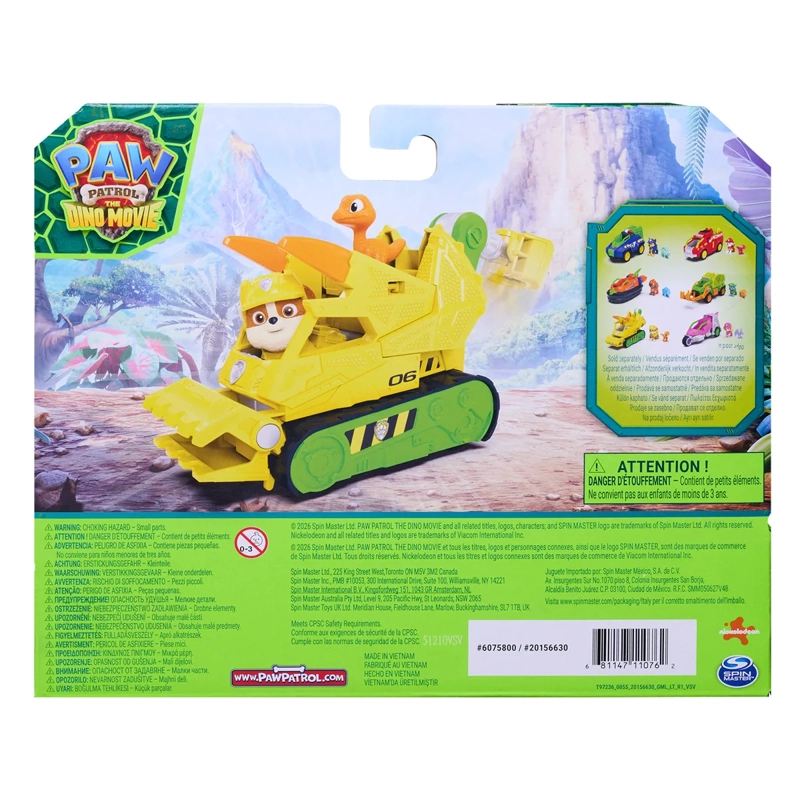 VEHÍCULO DE JUGUETE PAW PATROL RUBBLE DINO RESCUE CON FIGURA - 3