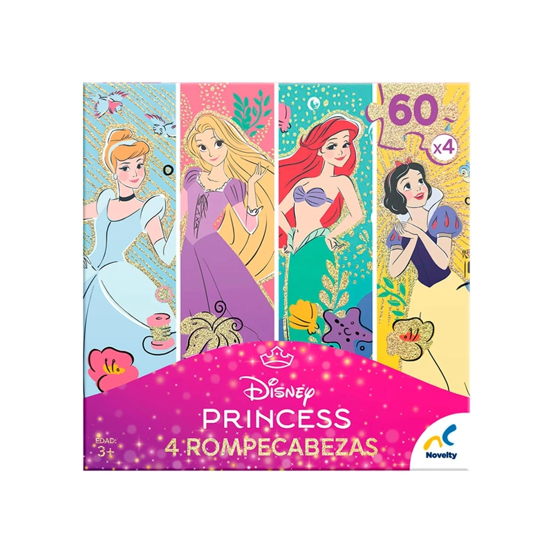 PUZZLE IMEXPORTA PRINCESAS DISNEY 4 EN 1 60 PIEZAS - 5