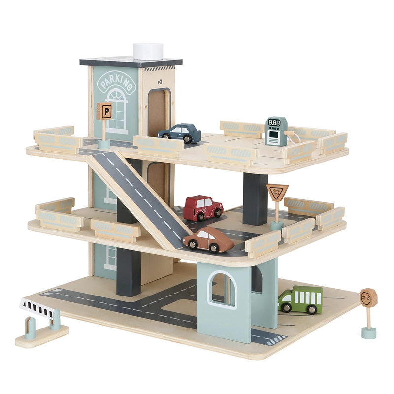 JUGUETE DE MADERA EDUFUN GARAGE 2 NIVELES