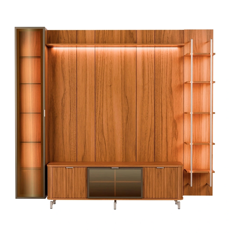 RACK PANEL DECOCASA NEON FLOAT LED 1.8 + VITRINA 1 PUERTA + REPISA - 2