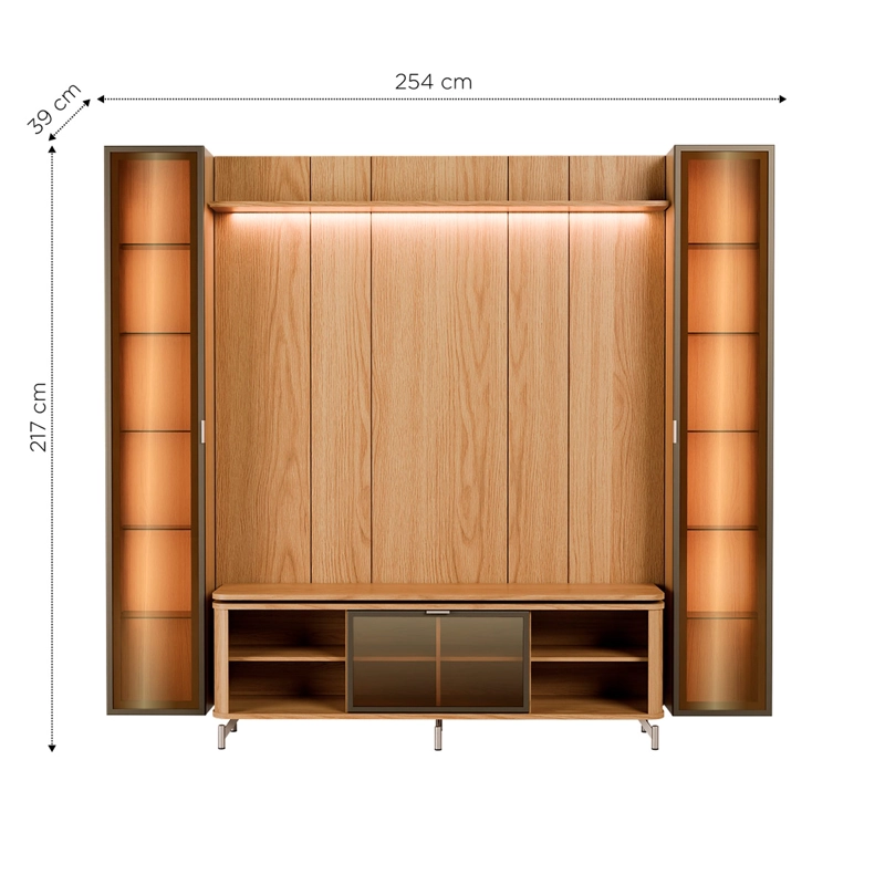 RACK PANEL DECOCASA NEON FLOAT LED 1.8 + 2 VITRINAS 1 PUERTA - 5