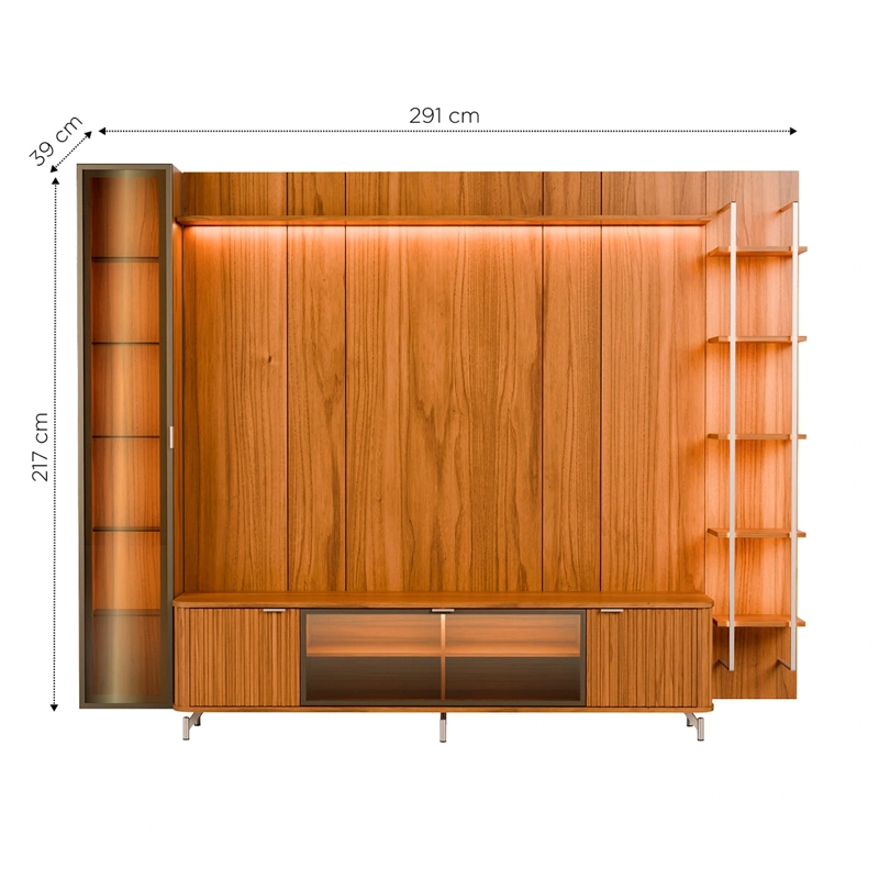 RACK PANEL DECOCASA NEON FLOAT LED 2.2 + VITRINA 1 PUERTA + REPISA - 5