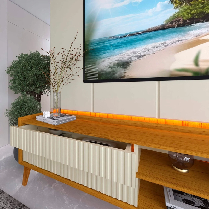 RACK PANEL DECOCASA MAGNIFICO LED 2.2 CAFÉ - 7