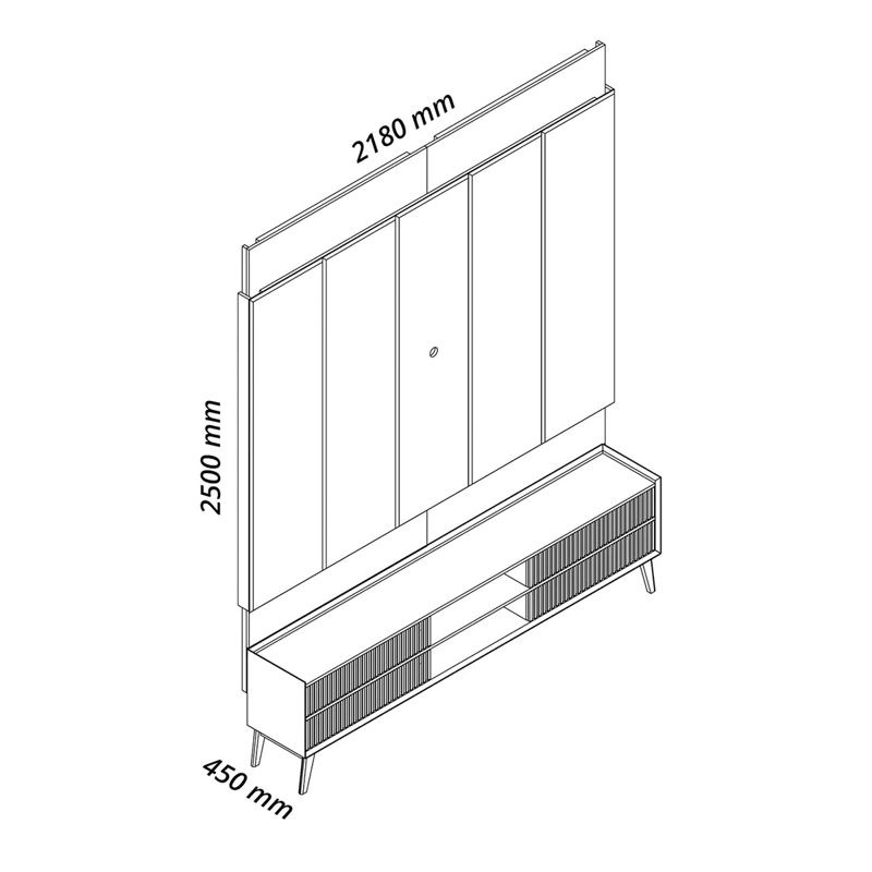 RACK PANEL DECOCASA MAGNIFICO LED 2.2 CAFÉ - 9