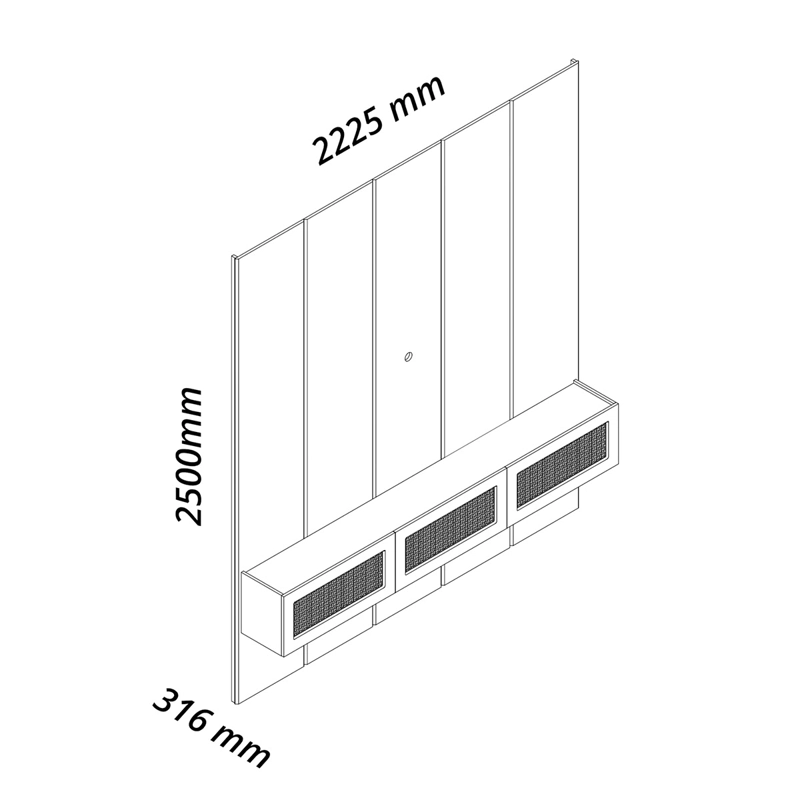 HOME RACK DECOCASA REALCE NATIVE RATAN 2.2 CAFÉ - 7