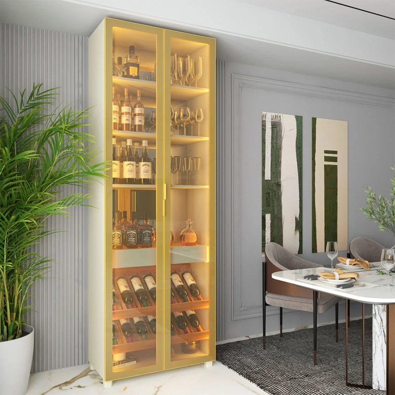 VITRINA DECOCASA PRISMA VIDRIO LED BEIGE  - 1