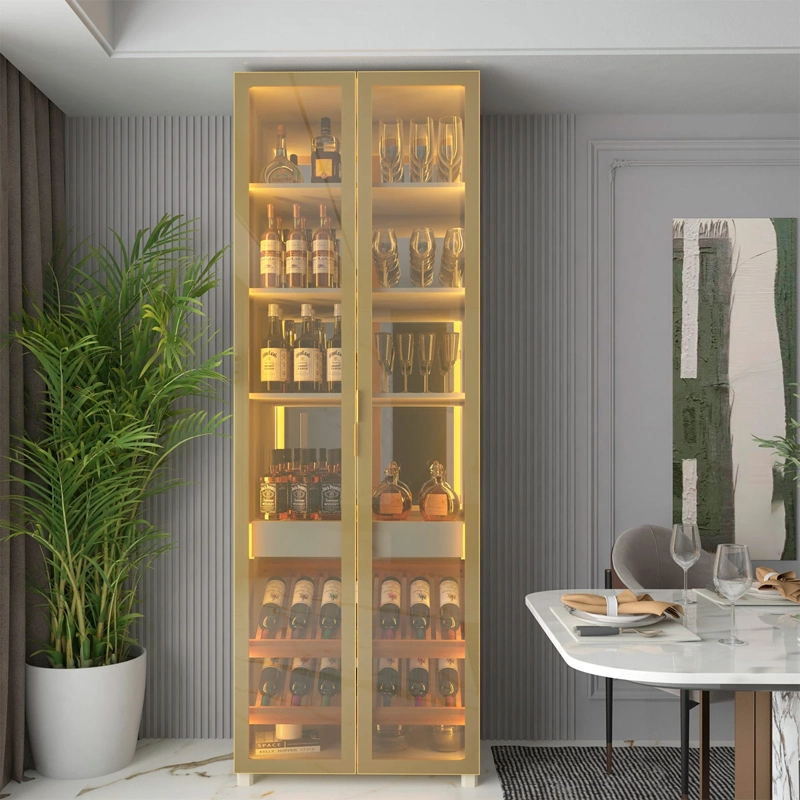 VITRINA DECOCASA PRISMA VIDRIO LED BEIGE  - 2