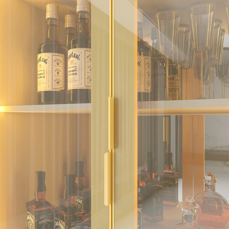 VITRINA DECOCASA PRISMA VIDRIO LED BEIGE  - 4