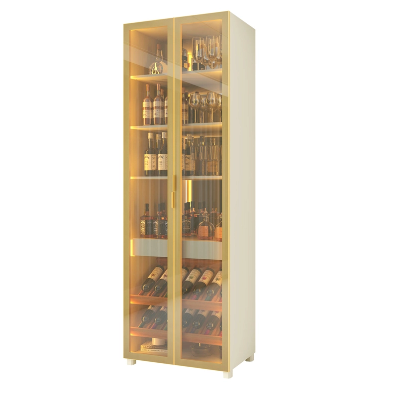 VITRINA DECOCASA PRISMA VIDRIO LED BEIGE  - 5
