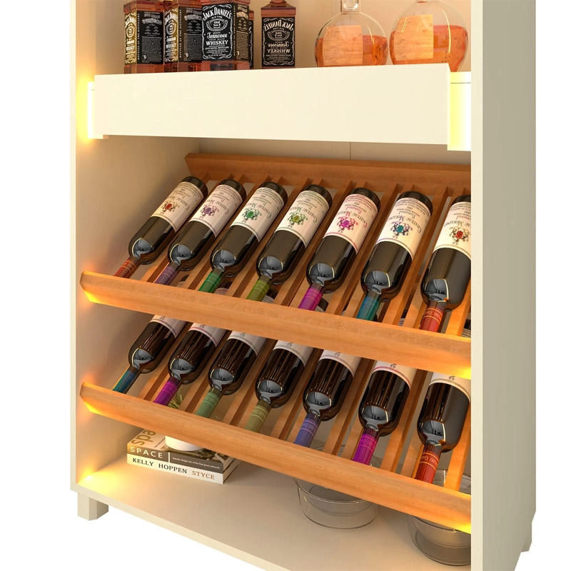 VITRINA DECOCASA PRISMA VIDRIO LED BEIGE  - 7