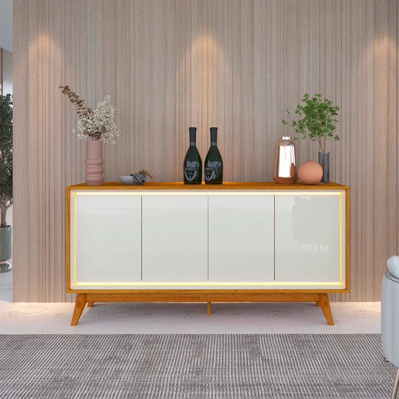 BUFFET DECOCASA REQUINTE LED 4 PUERTAS 1.6 CAFÉ - 1